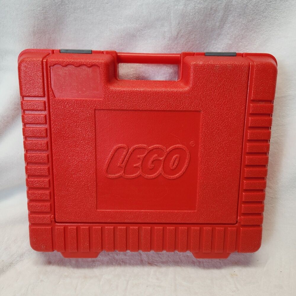 Vintage 1985 Lego Hard Plastic Carrying Case Red 12” x 9”storage BOX only